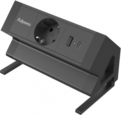Priza de incarcare Fellowes, Filex Power, cu prindere pe birou tip F, negru